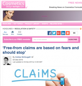 The article on Cosmetics Design Europe